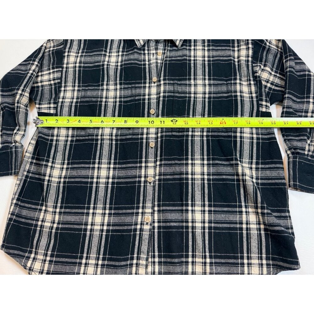 Madewell Womens Plaid Button-Down Shirt Black & Beige Cotton Size S (FF277) - Picture 6 of 7